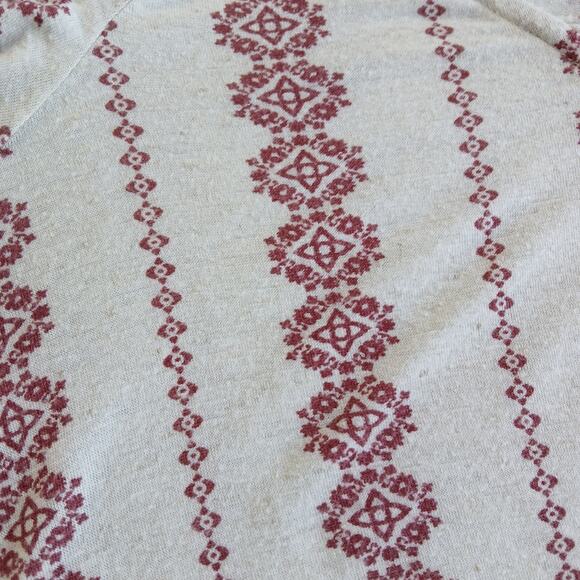 hem & thread cold shoulder faux wrap tank top L tan red adjustable straps L4998 - Picture 6 of 12